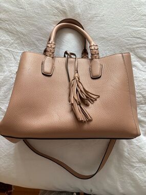 H&M Blush Pinkish Tote with Tassel Accent